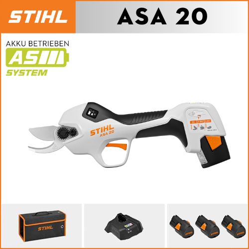 【STIHL】 ASA20*1, bateria de lítio*3, caixa de armazenamento*1, cabeçal de corte*1, carregador*1