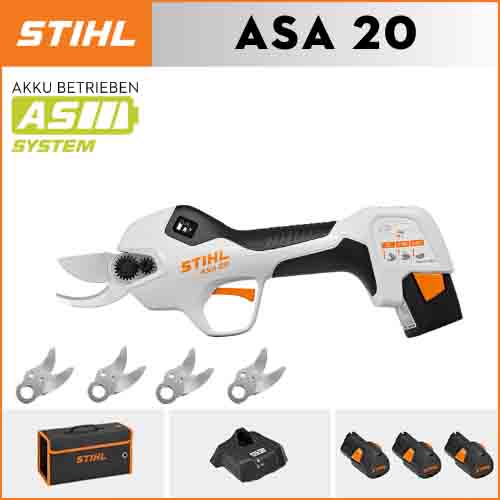 【STIHL】 ASA201, bateria de lítio*3, caixa de armazenamento*1, cabeçal de corte*5, carregador*1